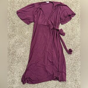 Wrap-Style Women’s Maternity Dress in Deep Plum